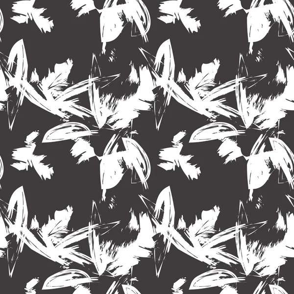 Абстрактні штрихи пензля Квітковий безшовний візерунок — стоковий вектор