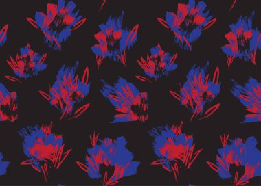 Soyut Fırça Vuruşları Çiçeksiz Desen