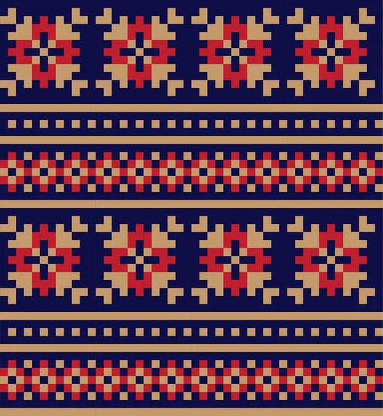 Vánoční vločky Fair Isle bezešvé vzor — Stockový vektor