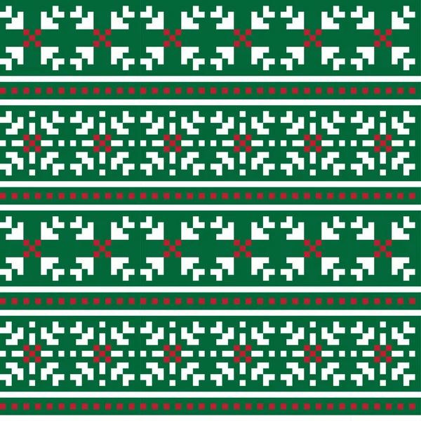 Christmas Snowflakes Fair Isle Seamless Pattern — ストックベクタ