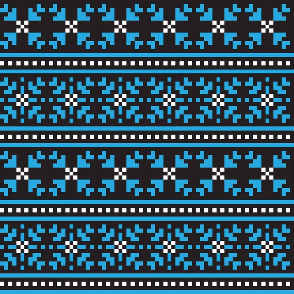 Christmas Snowflakes Fair Isle Seamless Pattern — ストックベクタ