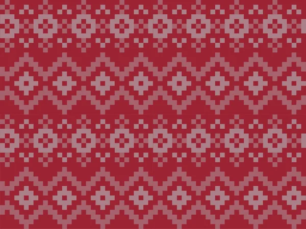 Navidad copos de nieve Fair Isle patrón sin costura — Vector de stock