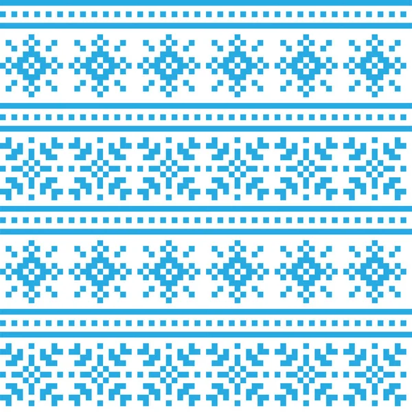 Navidad copos de nieve Fair Isle patrón sin costura — Archivo Imágenes Vectoriales
