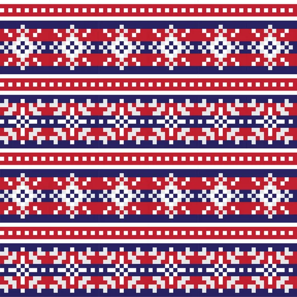 Christmas Snowflakes Fair Isle Seamless Pattern — Stock Vector