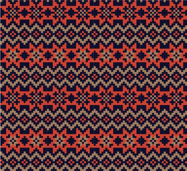 Noël flocons de neige Fair Isle modèle sans couture — Image vectorielle