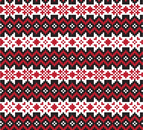 Christmas Snowflakes Fair Isle Seamless Pattern — ストックベクタ