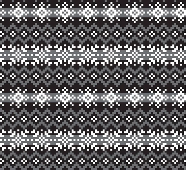 Christmas Snowflakes Fair Isle Seamless Pattern — ストックベクタ