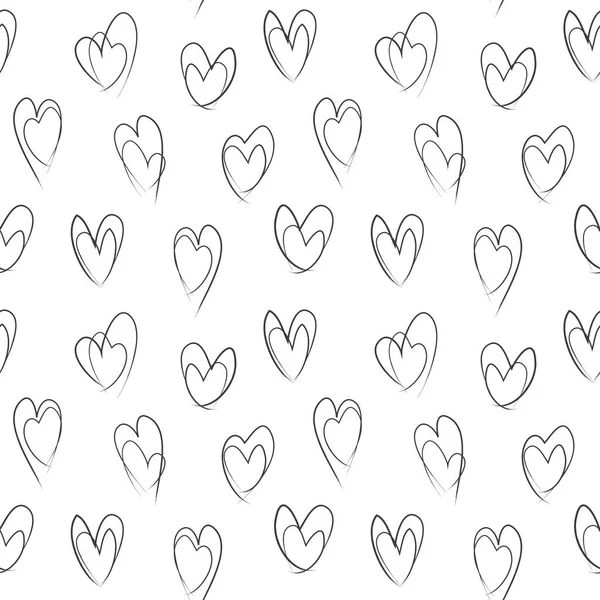 Forma del corazón Pinceladas sin costura Patrón — Archivo Imágenes Vectoriales