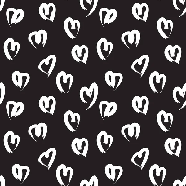 Βούρτσα σχήμα καρδιάς Εγκεφαλικά επεισόδια χωρίς ραφή μοτίβο — Διανυσματικό Αρχείο