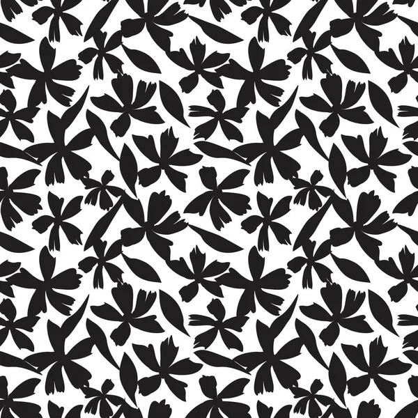 Ist Ein Botanischer Pinselstrich Florales Muster Geeignet Für Modedrucke Badebekleidung — Stockvektor