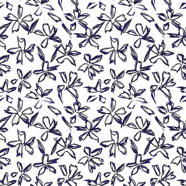 Patrón Floral Pincelada Botánica Adecuado Para Estampados Moda Trajes Baño — Vector de stock