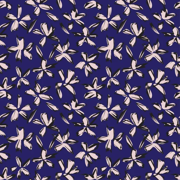 Ist Ein Botanischer Pinselstrich Florales Muster Geeignet Für Modedrucke Badebekleidung — Stockvektor