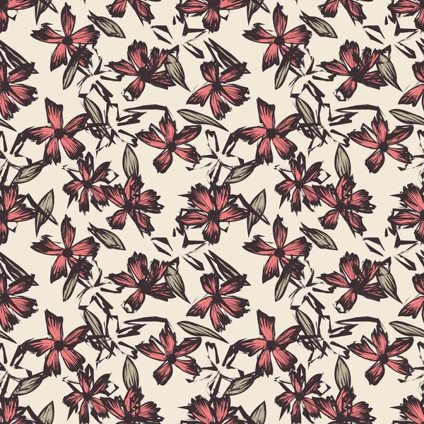 それは ファッションプリント ウェブサイト 工芸品に適した植物ブラシ花パターンです — ストックベクタ