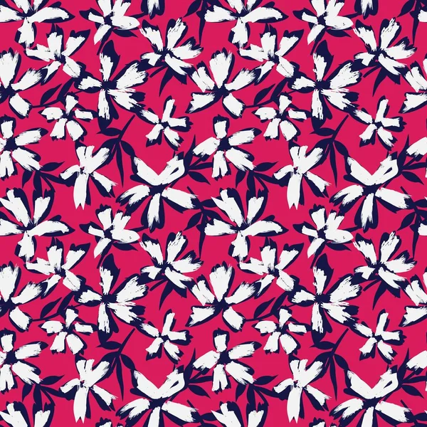 それは ファッションプリント ウェブサイト 工芸品に適した植物ブラシ花パターンです — ストックベクタ