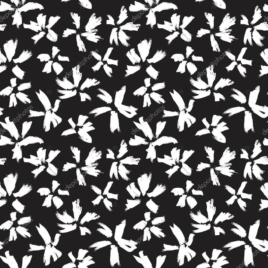 It is a botanical brushstroke floral pattern suitable for fashion prints, swimwear, backgrounds, websites, wallpaper, crafts