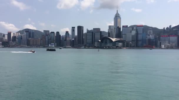 Hong Kong Chine Mars 2020 Ferries Voiles Bateaux Dans Port — Video