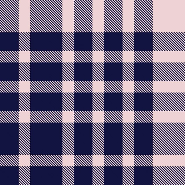 Plaid Rosa Azul Marino Cuadros Tartán Patrón Sin Costura Adecuado — Vector de stock