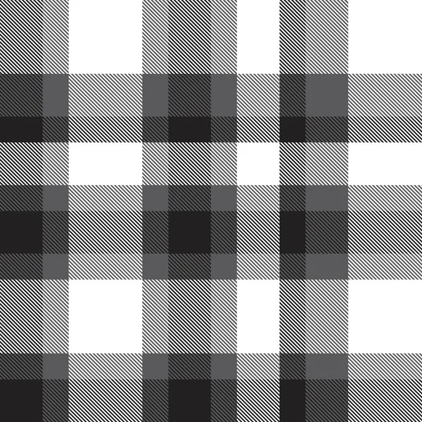 Plaid Bianco Nero Quadretti Motivo Tartan Senza Cuciture Adatto Tessuti — Vettoriale Stock