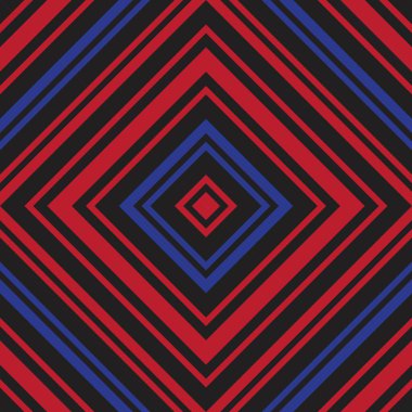 Moda tekstili ve grafikleri için uygun kırmızı ve mavi köşegen çizgili desensiz arkaplan