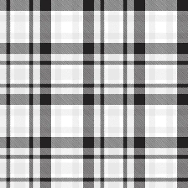 Plaid Bianco Nero Quadretti Motivo Tartan Senza Cuciture Adatto Tessuti — Vettoriale Stock