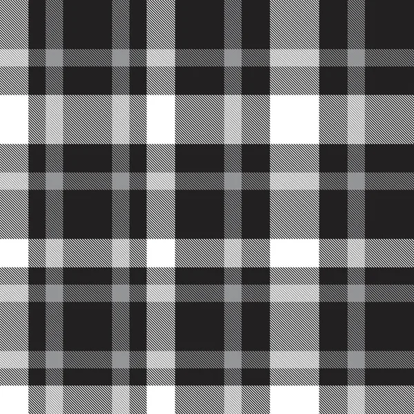 Plaid Blanco Negro Cuadros Tartán Patrón Sin Costura Adecuado Para — Vector de stock