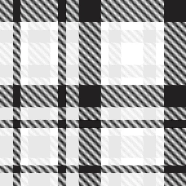 Plaid Blanco Negro Cuadros Tartán Patrón Sin Costura Adecuado Para — Archivo Imágenes Vectoriales