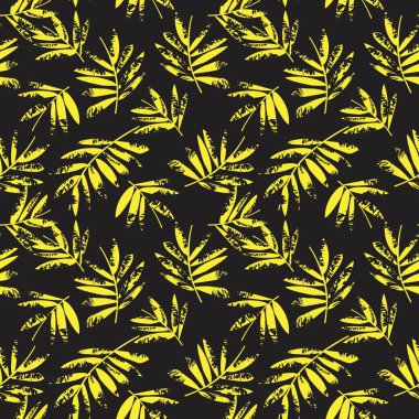 Sarı Tropikal Yaprak botanik desensiz arka plan moda baskıları, grafikler, arka planlar ve el sanatları için uygundur