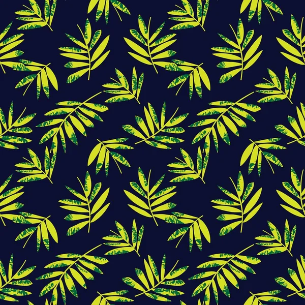 Yellow Tropical Leaf Botanischen Nahtlosen Musterhintergrund Geeignet Für Mode Prints — Stockvektor