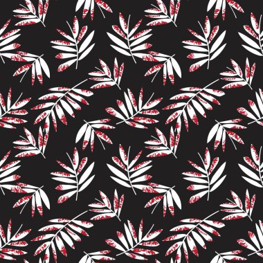 Kırmızı Tropik Yaprak botanik desensiz arka plan moda baskıları, grafikler, arka planlar ve el sanatları için uygundur