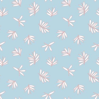Gökyüzü Mavi Tropikal Yaprak botanik desensiz arka plan moda baskıları, grafikler, arka planlar ve el sanatları için uygundur