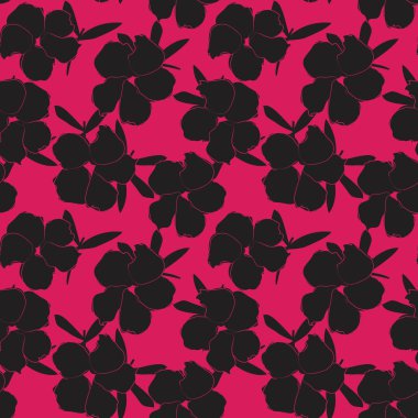 Moda baskıları, grafikler, arka planlar ve el sanatları için uygun pembe bitkisel desensiz arkaplan