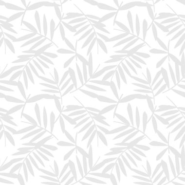 Beyaz Tropik Yaprak botanik desensiz arka plan moda baskıları, grafikler, arka planlar ve el sanatları için uygundur