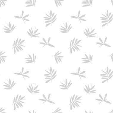 Beyaz Tropik Yaprak botanik desensiz arka plan moda baskıları, grafikler, arka planlar ve el sanatları için uygundur