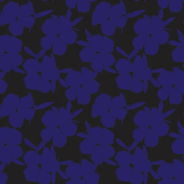 Синій Квітковий Ботанічний Безшовний Візерунок Підходить Модних Принтів Графіки Фону — стоковий вектор