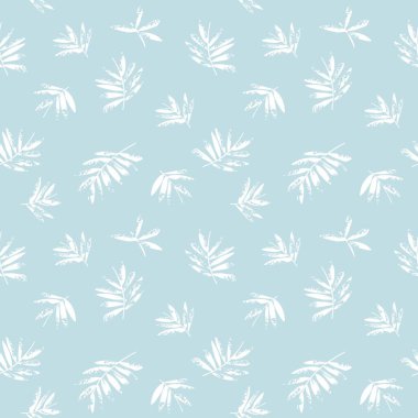 Gökyüzü Mavi Tropikal Yaprak botanik desensiz arka plan moda baskıları, grafikler, arka planlar ve el sanatları için uygundur