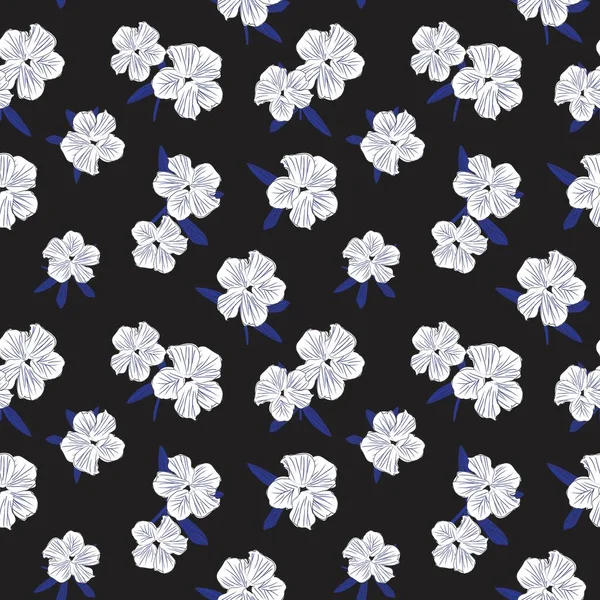 ファッションプリント グラフィック 背景や工芸品に適した青花植物シームレスパターン背景 — ストックベクタ
