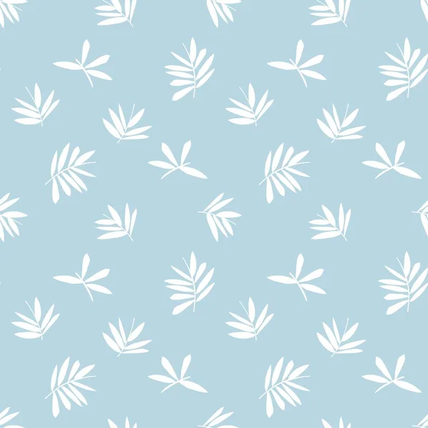 Sky Blue Tropical Leaf Botanischer Nahtloser Musterhintergrund Für Modedrucke Grafiken — Stockvektor