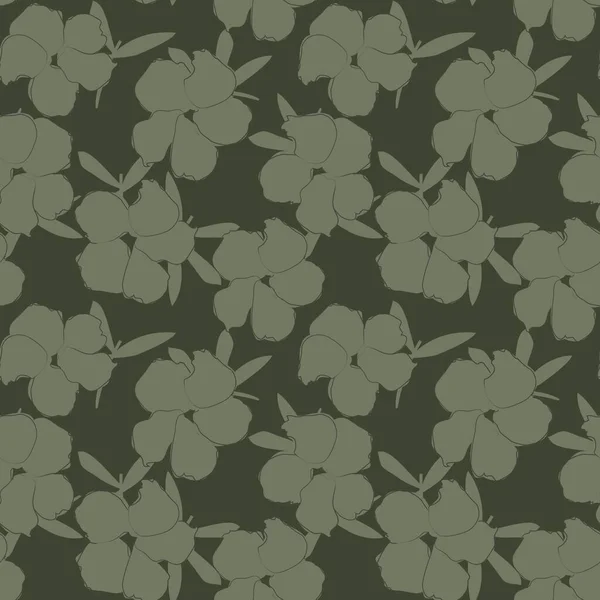 Зеленый Цветок Ботанический Бесшовный Фон Шаблона Подходит Модных Принтов Графики — стоковый вектор