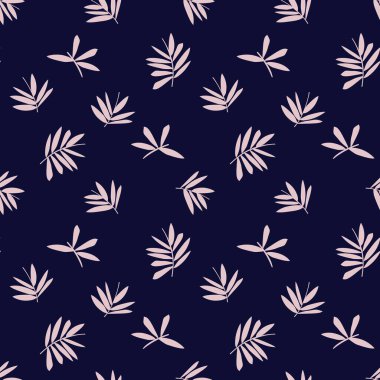 Pembe ve Donanma Tropikal Yaprak botanik desensiz arka plan moda baskıları, grafikler, arka planlar ve el sanatları için uygun