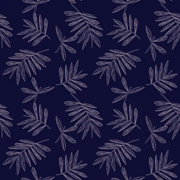Rose Marine Tropical Leaf Botanique Fond Motif Sans Couture Adapté — Image vectorielle