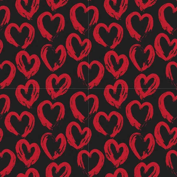 Red Heart Förmigen Valentinstag Nahtlose Muster Hintergrund Für Modetextilien Grafiken — Stockvektor