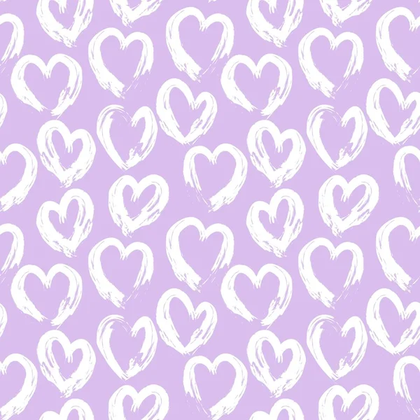 Purple Heart Shaped Valentine Day Seamless Pattern Background Fashion Textiles — Stock Vector