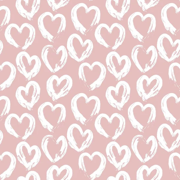 Rosa Herzförmige Valentinstag Nahtlose Muster Hintergrund Für Modetextilien Grafiken — Stockvektor