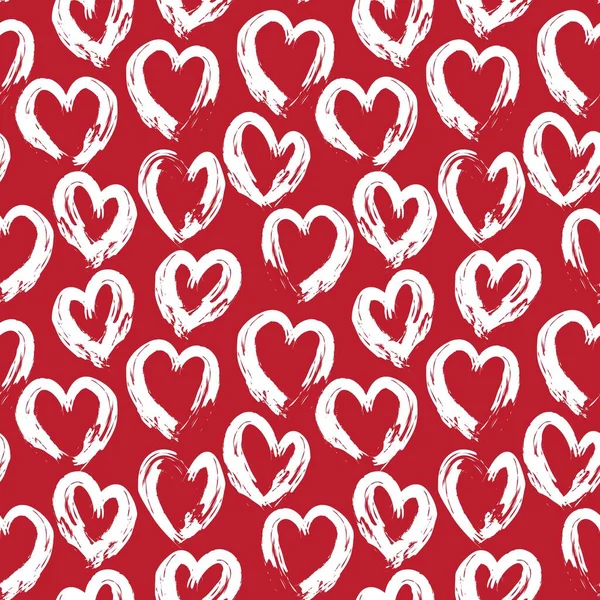 Corazón Rojo Forma San Valentín Patrón Sin Costuras Fondo Para — Archivo Imágenes Vectoriales