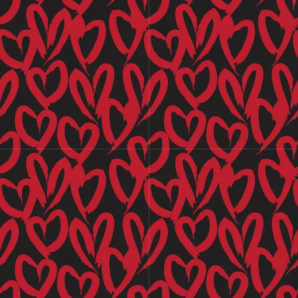Red Heart Moda Tekstil Grafikleri Için Sevgililer Gününü Kusursuz Bir — Stok Vektör