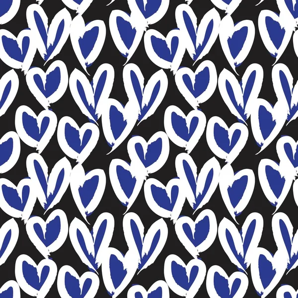 Corazón Azul Forma San Valentín Patrón Sin Costuras Fondo Para — Vector de stock