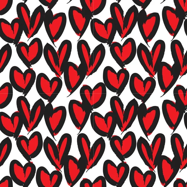 Coeur Rouge Forme Saint Valentin Fond Motif Sans Couture Pour — Image vectorielle