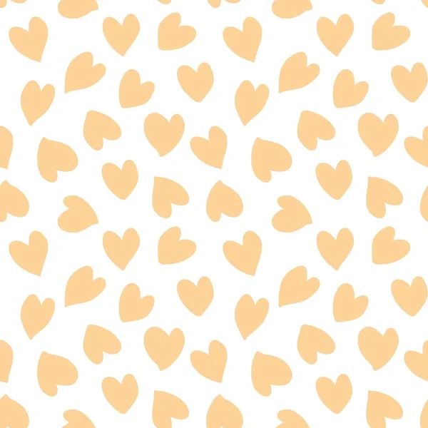 Orange Heart Shaped Valentine Day Seamless Pattern Background Fashion Textiles — Stock Vector