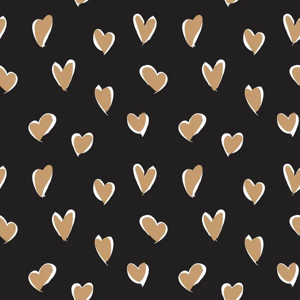 Brown Heart Kształcie Walentynki Bezszwowe Tło Wzór Dla Tekstyliów Mody — Wektor stockowy