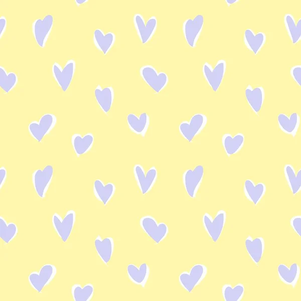 Corazón Amarillo Forma San Valentín Patrón Sin Costuras Fondo Para — Vector de stock